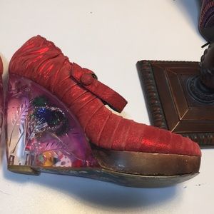 Irregular Choice — Red Low Level Danger Wedge
Size 7